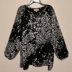 Laurie Felt Los Angeles Abstract Print Blouse